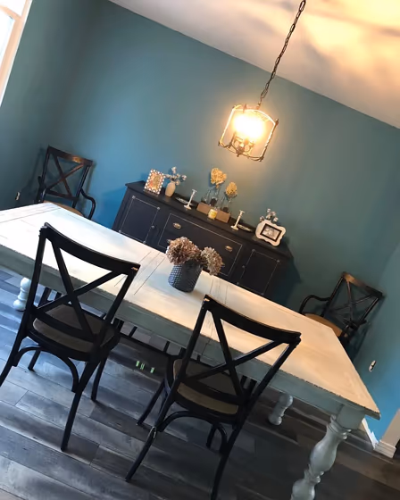 Behr Vintage Teal dining room color