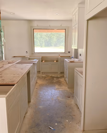 Benjamin Moore OC-47 kitchen cabinets