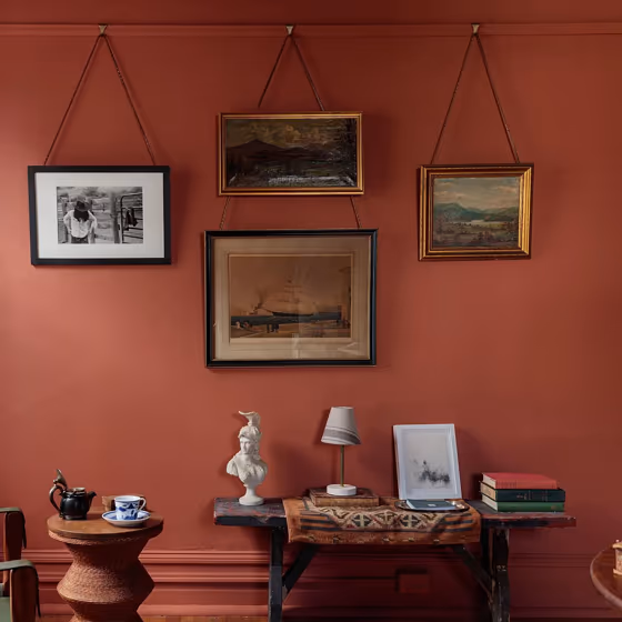 Benjamin Moore Audubon Russet Living Room