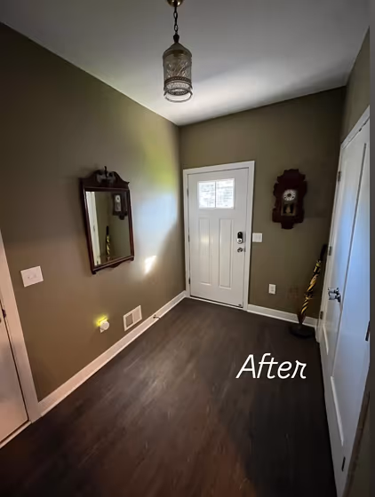 Benjamin Moore Bed of Ferns hallway color