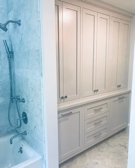 Benjamin Moore Bunny Gray bathroom color review