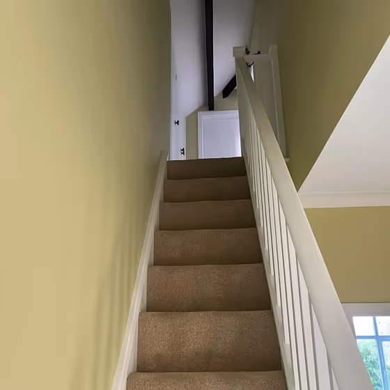 Benjamin Moore Castleton Mist stairs paint review