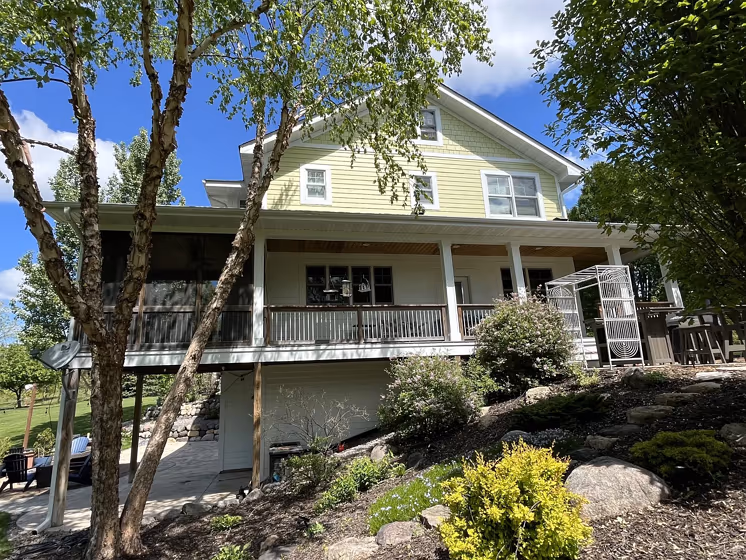 Benjamin Moore Castleton Mist house exterior