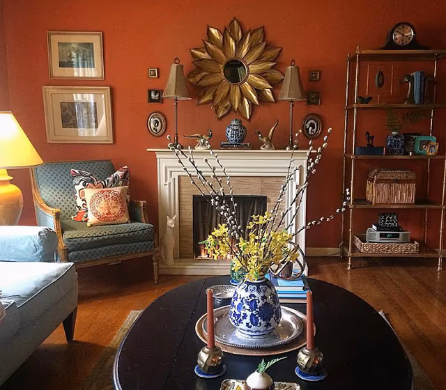 Benjamin Moore Corlsbud Canyon Living Room