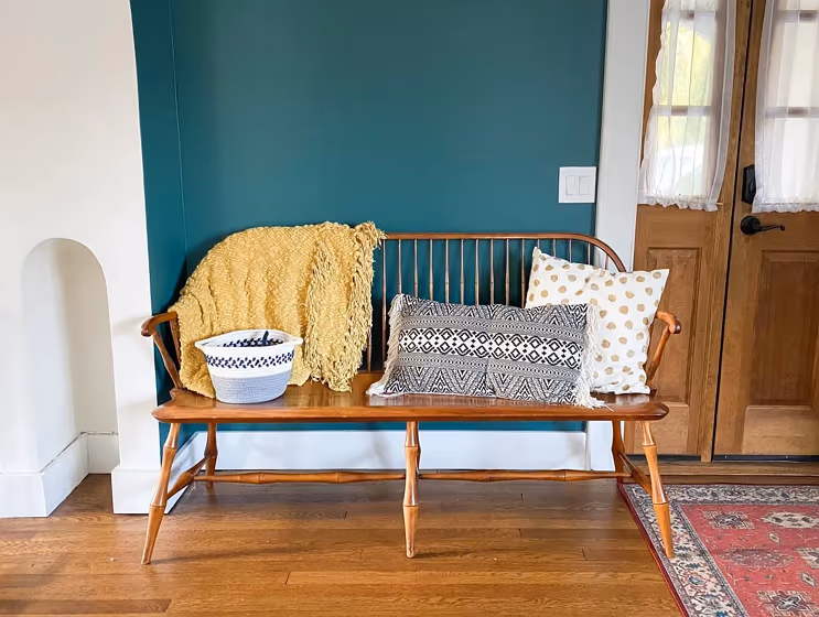 Benjamin Moore Dragonfly boho living room