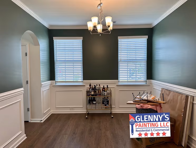 Benjamin Moore Enchanted Forest wall paint makeover