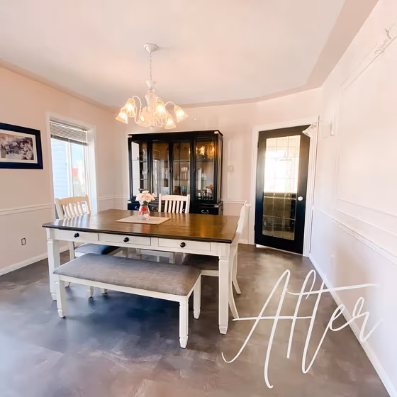 Benjamin Moore Foggy Morning dining room 