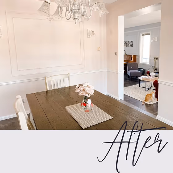 Benjamin Moore Foggy Morning dining room 