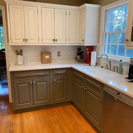 Benjamin Moore Gloucester Sage kitchen cabinets