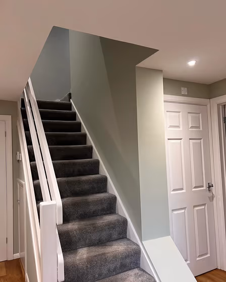 Benjamin Moore Grecian Green hallway color