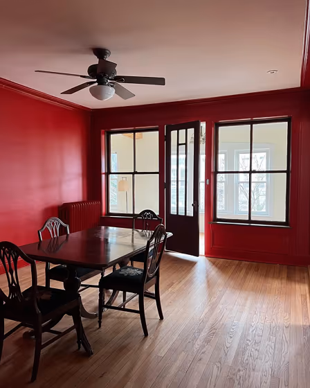 Benjamin Moore Heritage Red living room 
