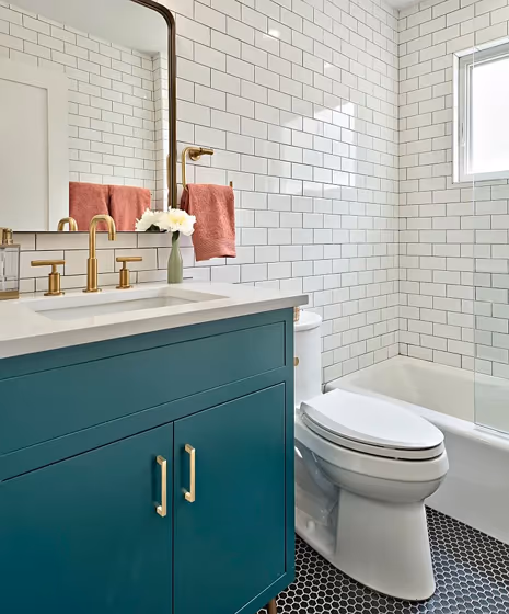 Benjamin Moore Mallard Green bathroom vanity