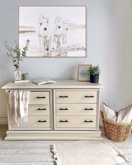 Benjamin Moore Natural Linen painted furniture
