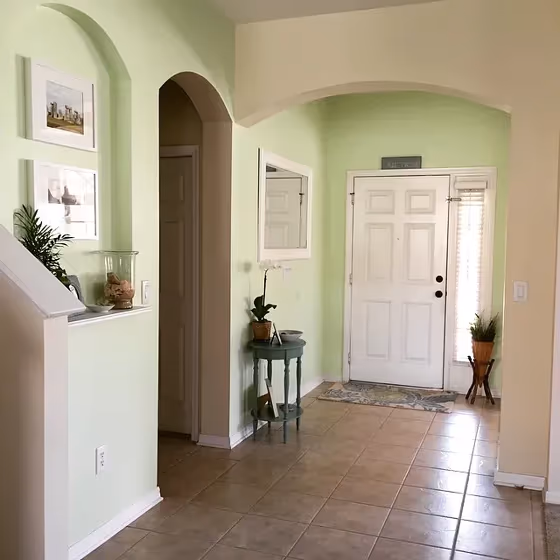Benjamin Moore Neon Celery hallway paint