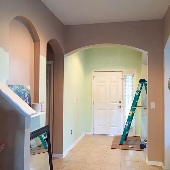 Benjamin Moore Neon Celery hallway paint review