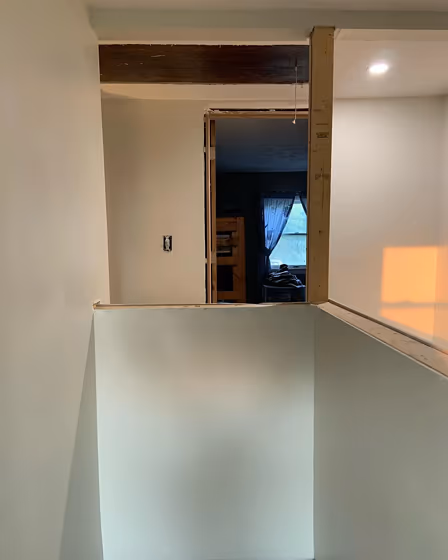 Benjamin Moore Old Prairie hallway makeover