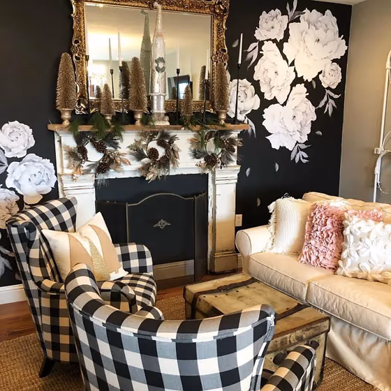 Benjamin Moore Onyx Living Room