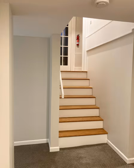 Benjamin Moore Paper White hallway paint