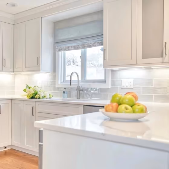 Benjamin Moore Paper White modern kitchen cabinets paint