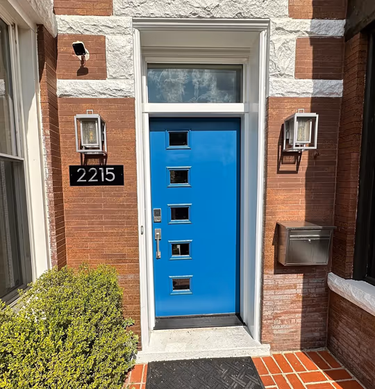 Benjamin Moore Santa Monica Blue front door paint