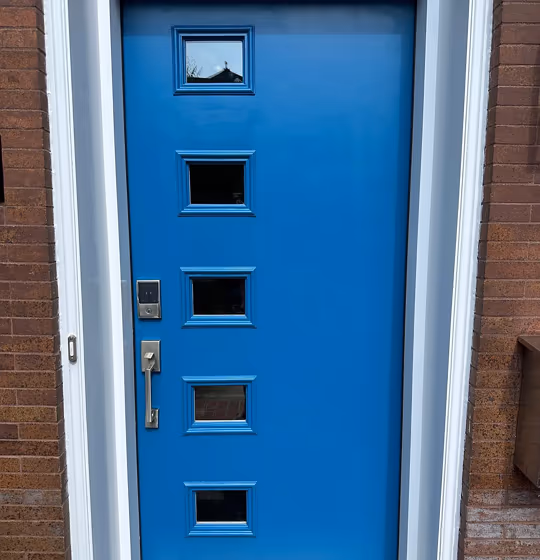 Benjamin Moore Santa Monica Blue front door review