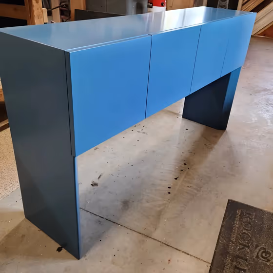 Benjamin Moore Santa Monica Blue painted furniture color