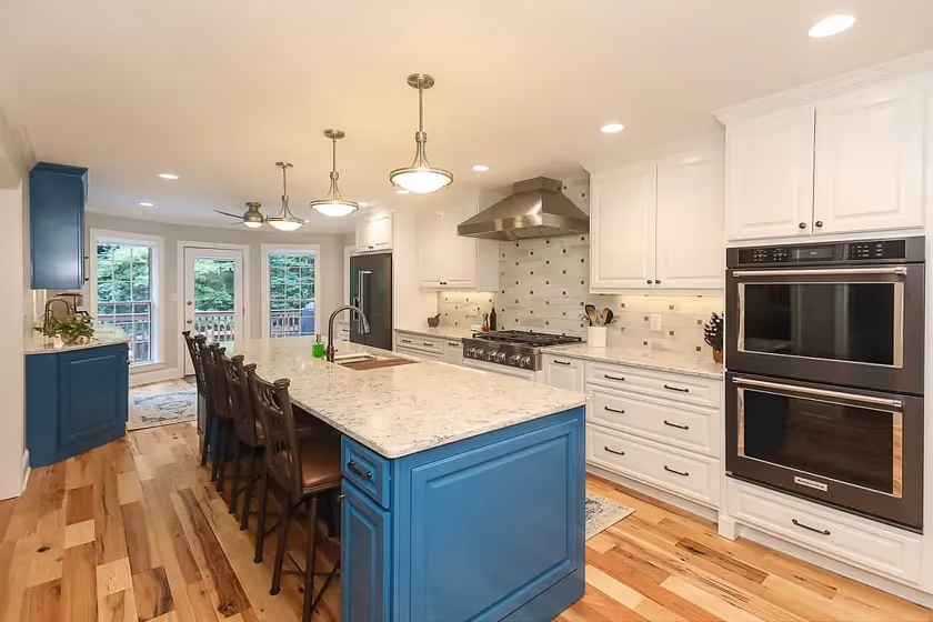 Benjamin Moore Santa Monica Blue kitchen cabinets color