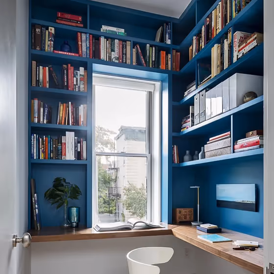 Benjamin Moore Santa Monica Blue home office color