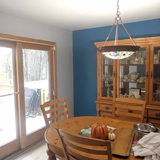 Benjamin Moore Santa Monica Blue accent wall color