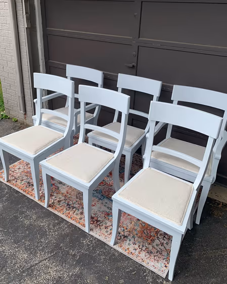 Benjamin Moore Silver Cloud painted furniture