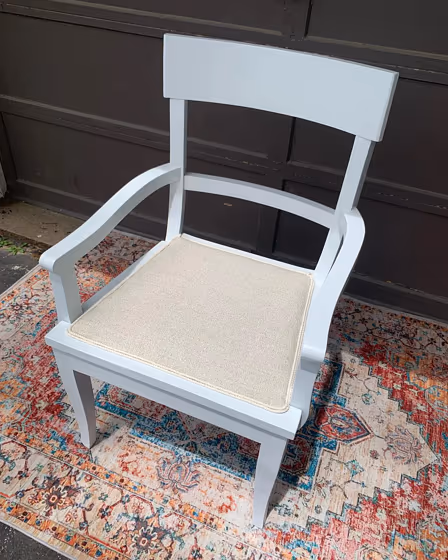Benjamin Moore Silver Cloud painted chair
