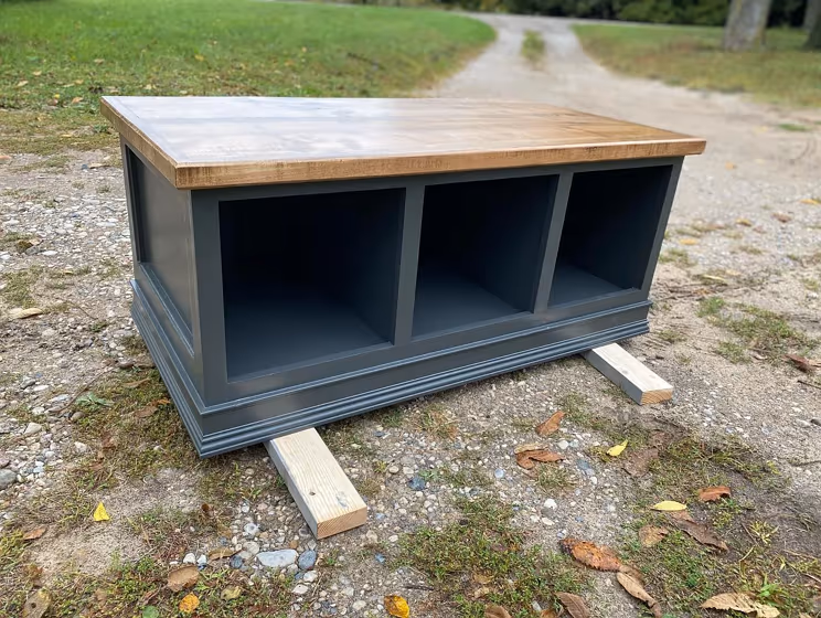 Benjamin Moore Smoke Gray painted furniture