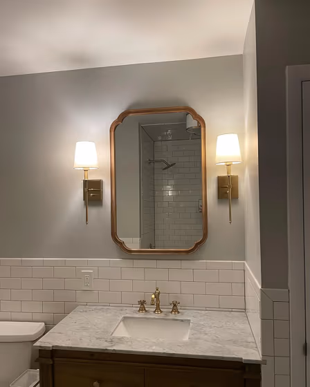 Benjamin Moore Stonington Gray Bathroom