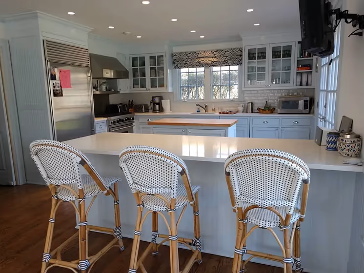 Benjamin Moore Sweet Bluette kitchen cabinets paint