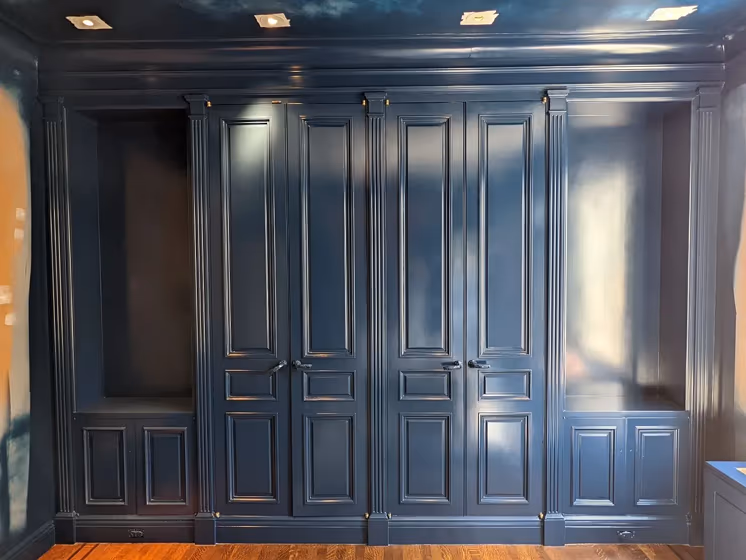 Benjamin Moore Symphony Blue Painted Storage