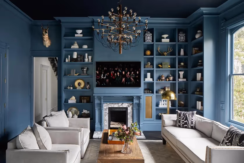 Benjamin Moore Thousand Oceans living room paint