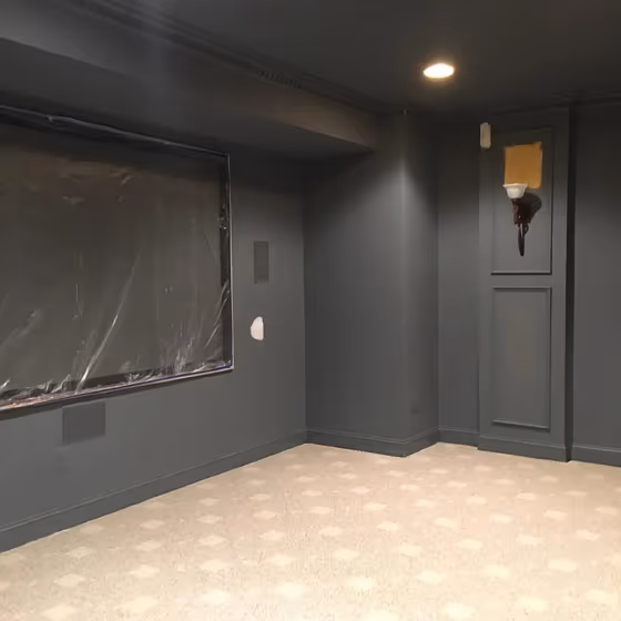 Benjamin Moore Trout Gray Media Room