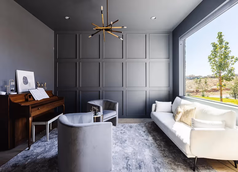 Benjamin Moore Trout Gray Living Room