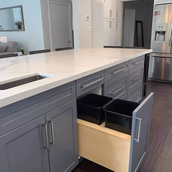Benjamin Moore Trout Gray Kitchen Island