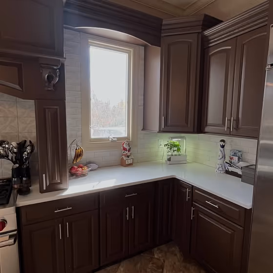 Van Buren Brown kitchen cabinets paint