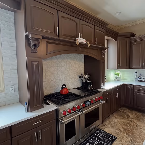 Benjamin Moore Van Buren Brown kitchen cabinets