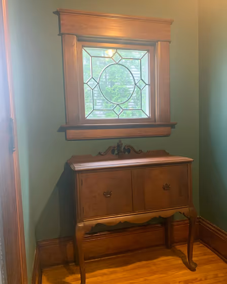 Benjamin Moore Verdigris hallway paint