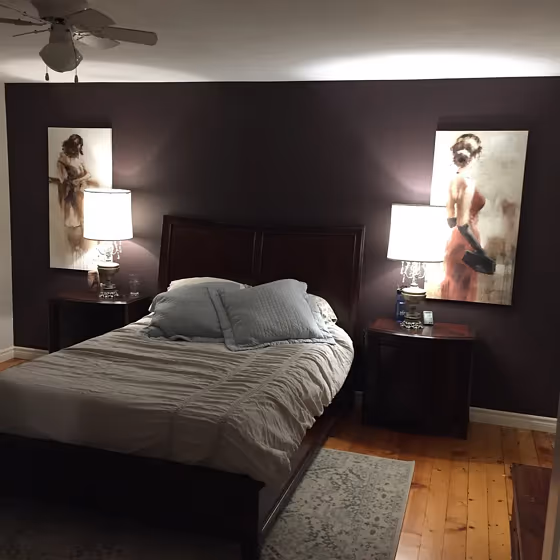 Benjamin Moore Vintage Wine bedroom 