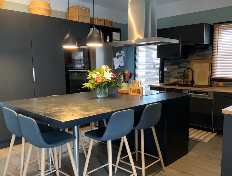 Black grey RAL 7021 review kitchen cabinets