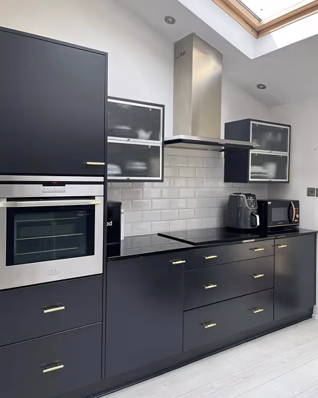 RAL Classic Black grey RAL 7021 kitchen cabinets