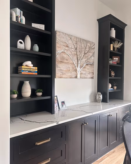 SW Black Magic painted cabinets