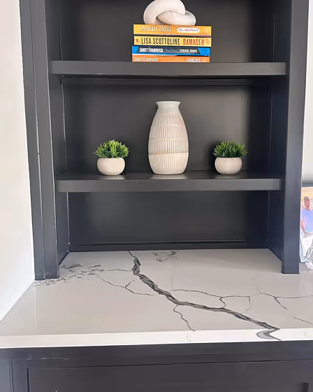 SW Black Magic painted cabinets