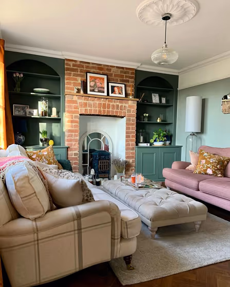 Farrow and Ball Blue Gray 91 living room