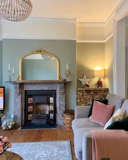 Farrow and Ball Blue Gray 91 living room