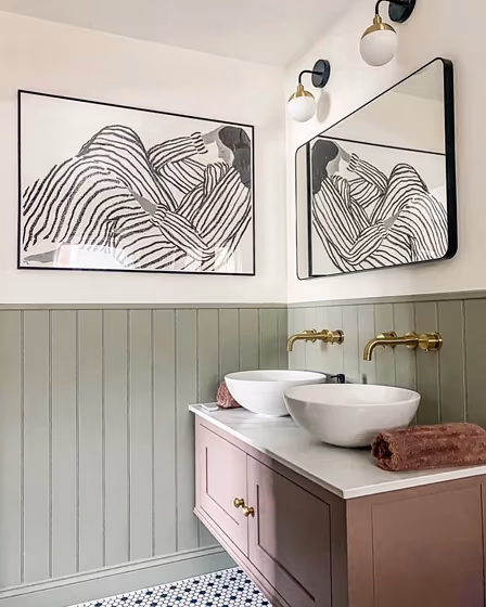 Farrow and Ball Blue Gray 91 bathroom